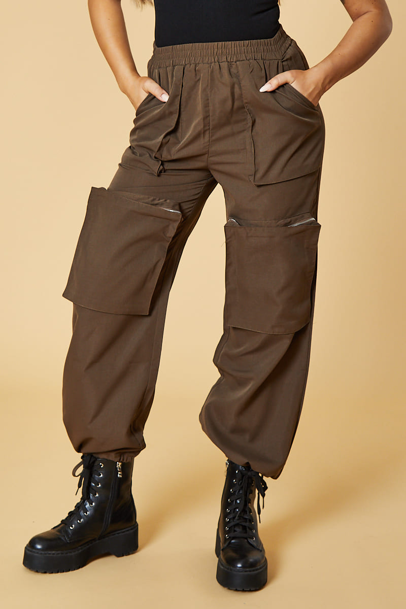 Oversized Pocket Detail Cargo Trousers