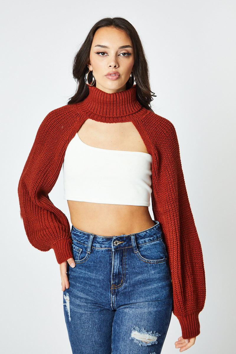 Extreme Cut Out High Neck Jumper