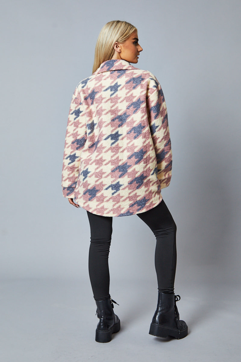 Houndstooth Pocket Front Shacket